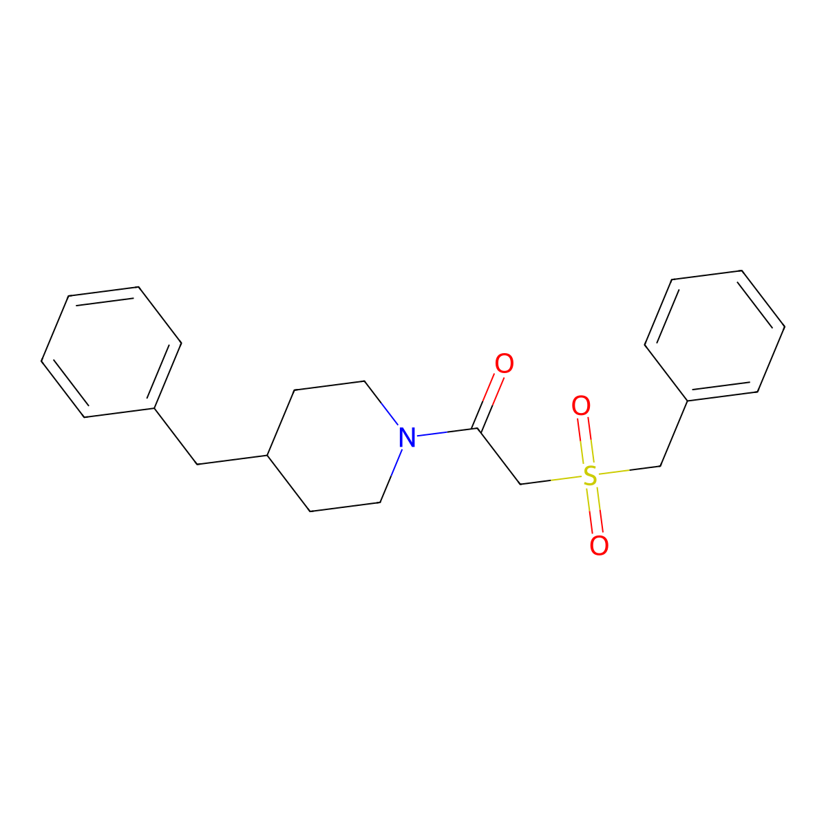 1-(4-Benzylpiperidin-1-yl)-2-benzylsulfonylethanone molecular structure, CAS 701230-38-8
