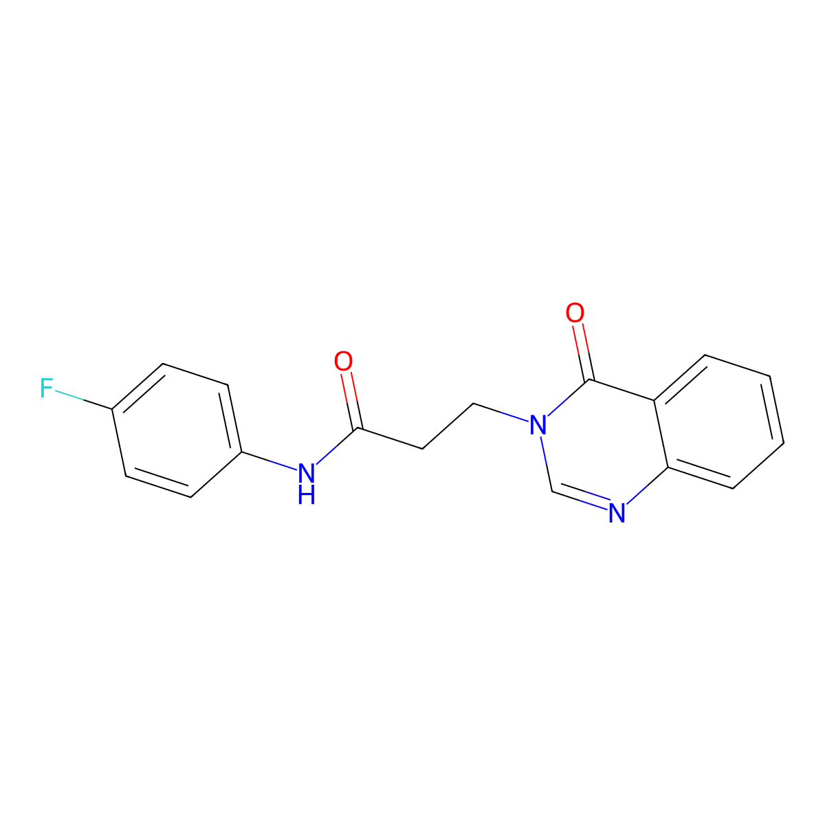 N-(4-fluorophenyl)-3-(4-oxoquinazolin-3-yl)propanamide molecular structure, CAS 701230-56-0