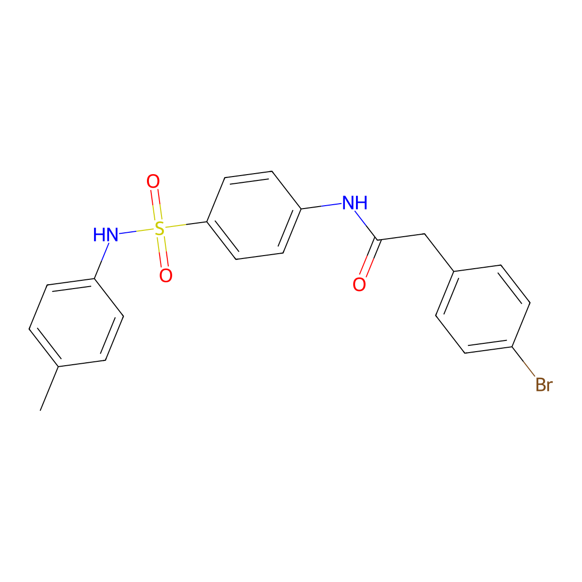 2-(4-bromophenyl)-N-[4-[(4-methylphenyl)sulfamoyl]phenyl]acetamide molecular structure, CAS 701230-69-5