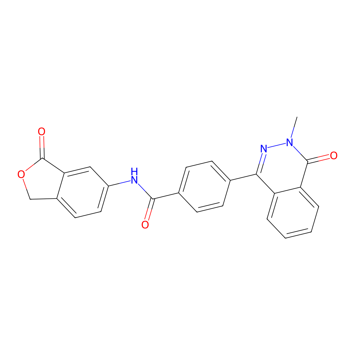 4-(3-methyl-4-oxophthalazin-1-yl)-N-(3-oxo-1H-2-benzofuran-5-yl)benzamide molecular structure, CAS 701230-80-0