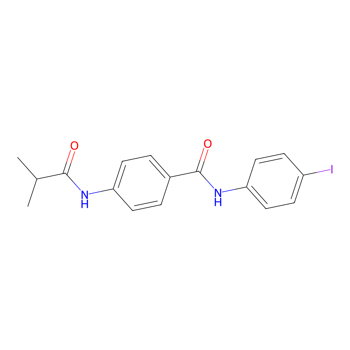 N-(4-iodophenyl)-4-(2-methylpropanoylamino)benzamide molecular structure, CAS 701230-85-5