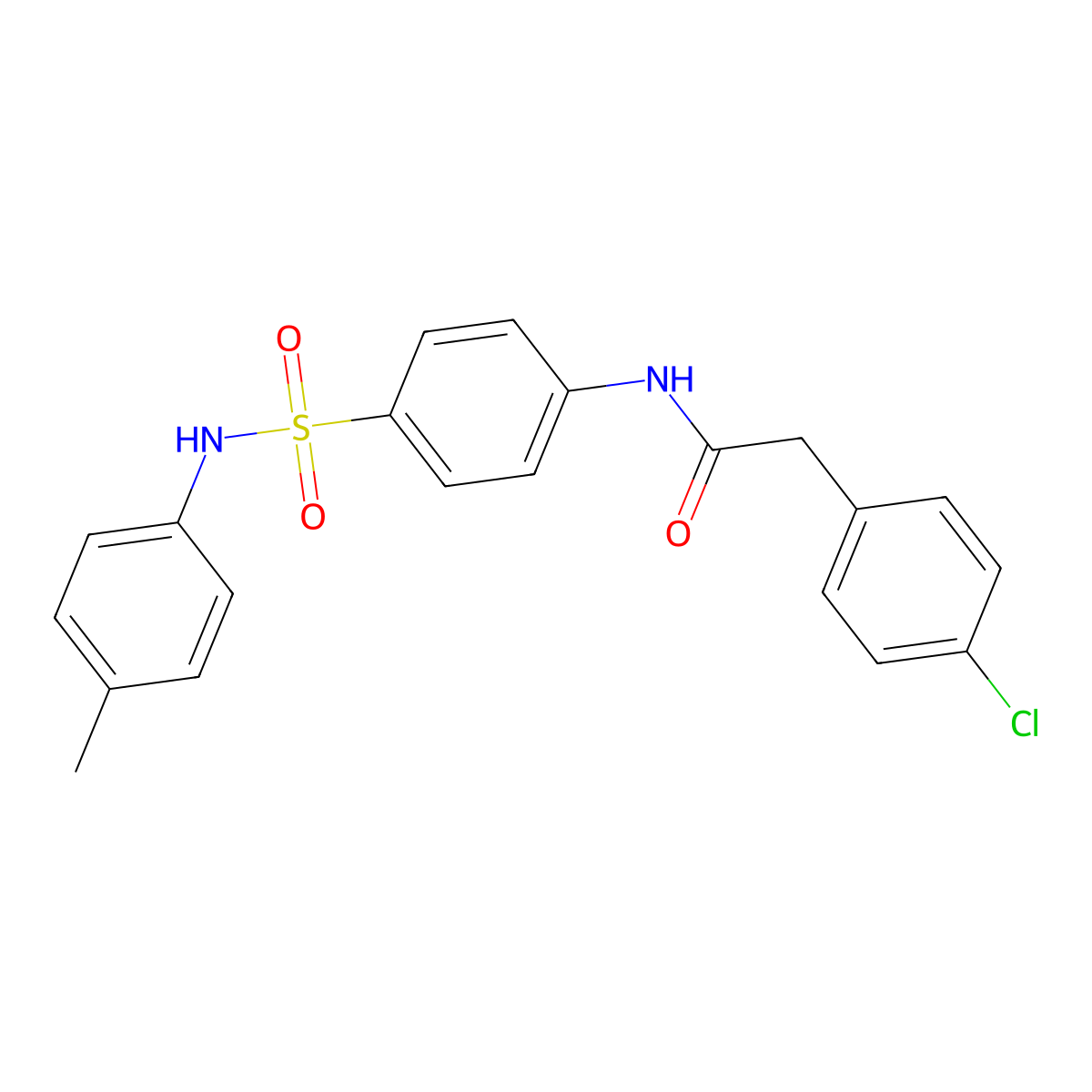 2-(4-chlorophenyl)-N-[4-[(4-methylphenyl)sulfamoyl]phenyl]acetamide molecular structure, CAS 701231-13-2