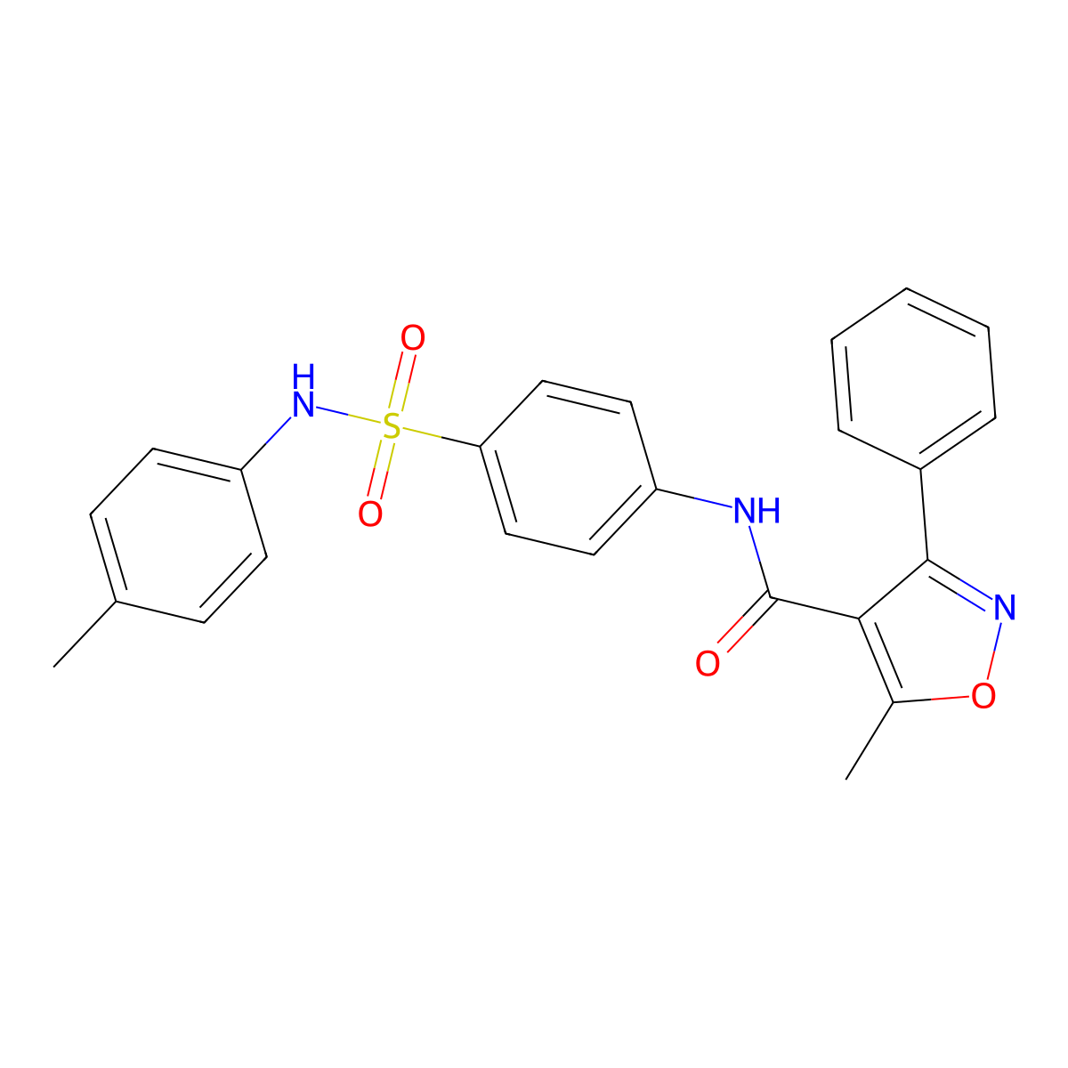 5-methyl-N-[4-[(4-methylphenyl)sulfamoyl]phenyl]-3-phenyl-1,2-oxazole-4-carboxamide molecular structure, CAS 701231-24-5