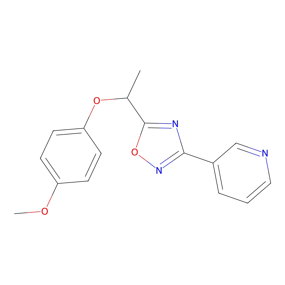 3-{5-[1-(4-Methoxyphenoxy)ethyl]-1,2,4-oxadiazol-3-yl}pyridine molecular structure, CAS 701231-37-0