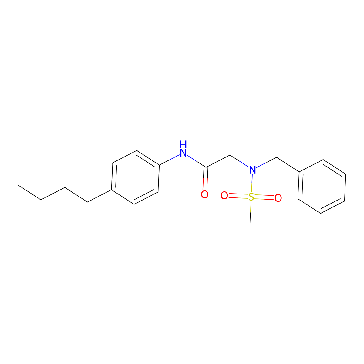 N~2~-benzyl-N~1~-(4-butylphenyl)-N~2~-(methylsulfonyl)glycinamide molecular structure, CAS 701231-39-2