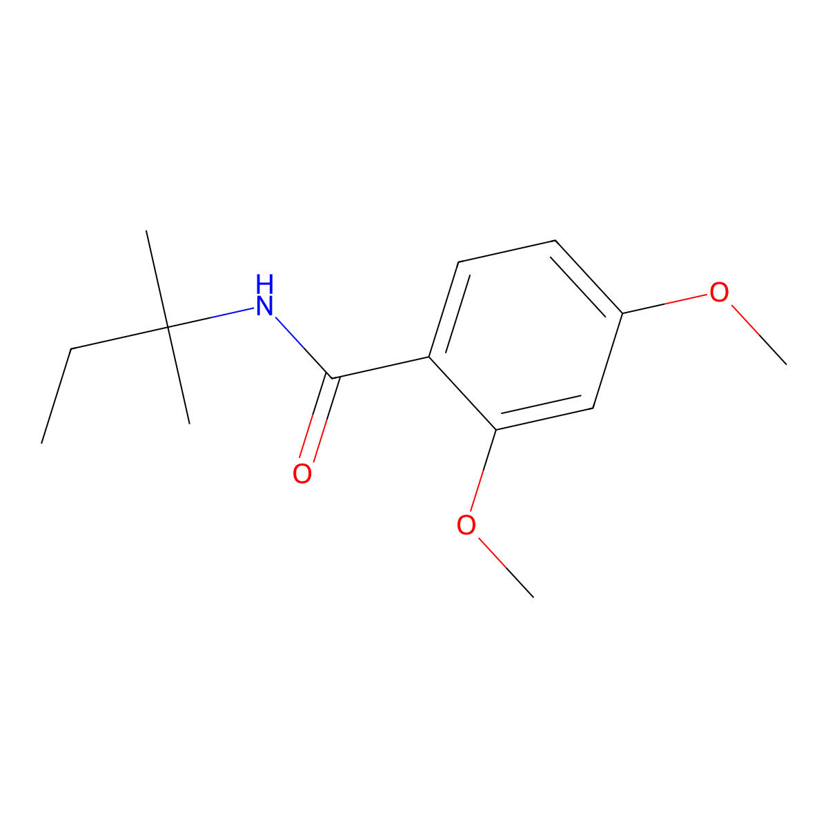 2,4-dimethoxy-N-(2-methylbutan-2-yl)benzamide molecular structure, CAS 701231-41-6