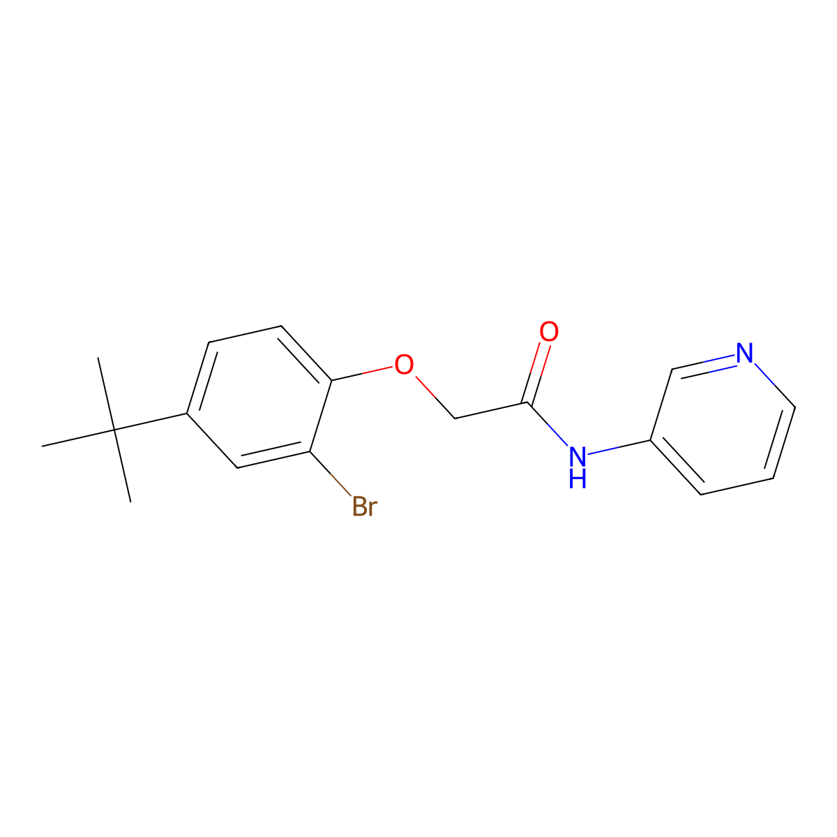 2-(2-bromo-4-tert-butylphenoxy)-N-pyridin-3-ylacetamide molecular structure, CAS 701231-42-7