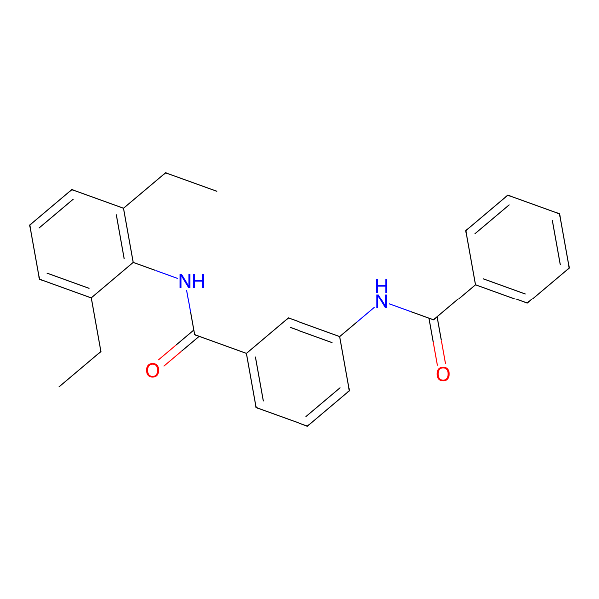 3-benzamido-N-(2,6-diethylphenyl)benzamide molecular structure, CAS 701231-55-2