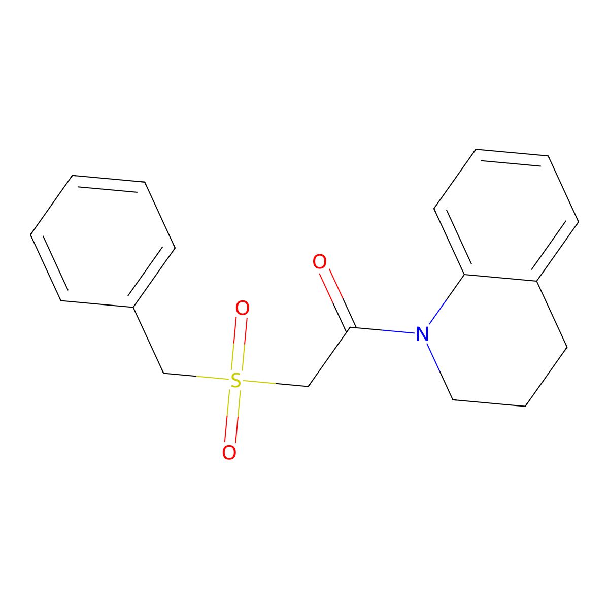 2-(benzylsulfonyl)-1-(3,4-dihydroquinolin-1(2H)-yl)ethanone molecular structure, CAS 701231-57-4