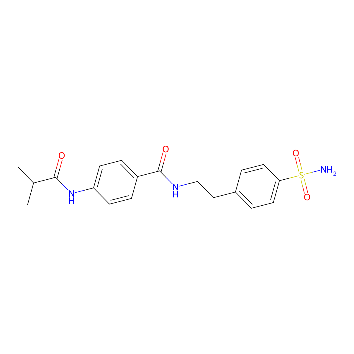 4-(2-methylpropanoylamino)-N-[2-(4-sulfamoylphenyl)ethyl]benzamide molecular structure, CAS 701231-65-4