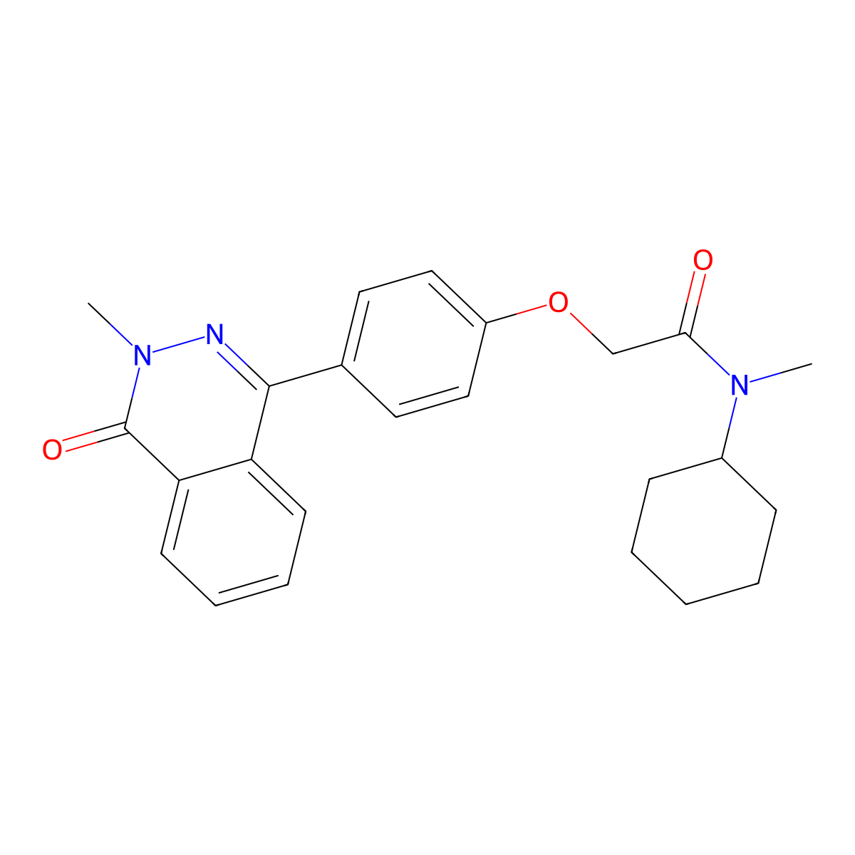N-cyclohexyl-N-methyl-2-[4-(3-methyl-4-oxophthalazin-1-yl)phenoxy]acetamide molecular structure, CAS 701231-66-5