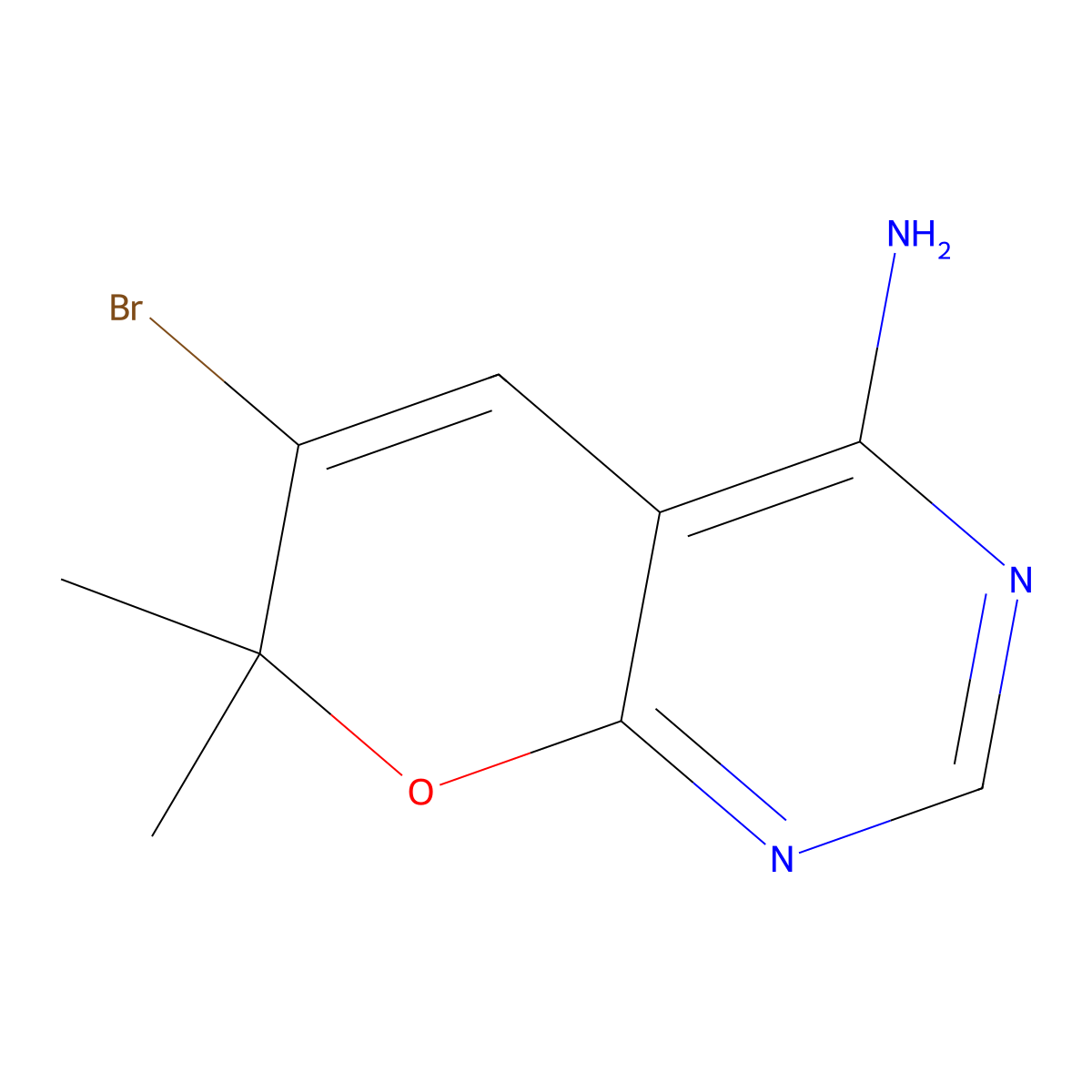 6-Bromo-7,7-dimethyl-7H-pyrano[2,3-d]pyrimidin-4-amine molecular structure, CAS 701232-65-7