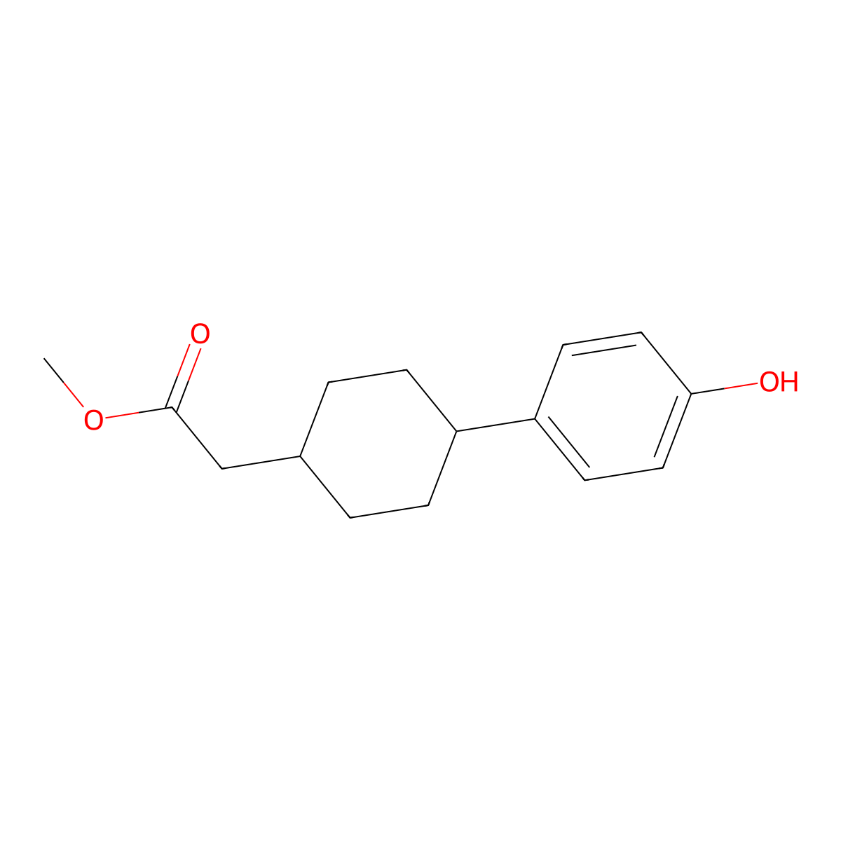 Methyl 2-((1s,4s)-4-(4-hydroxyphenyl)cyclohexyl)acetate molecular structure, CAS 701232-67-9