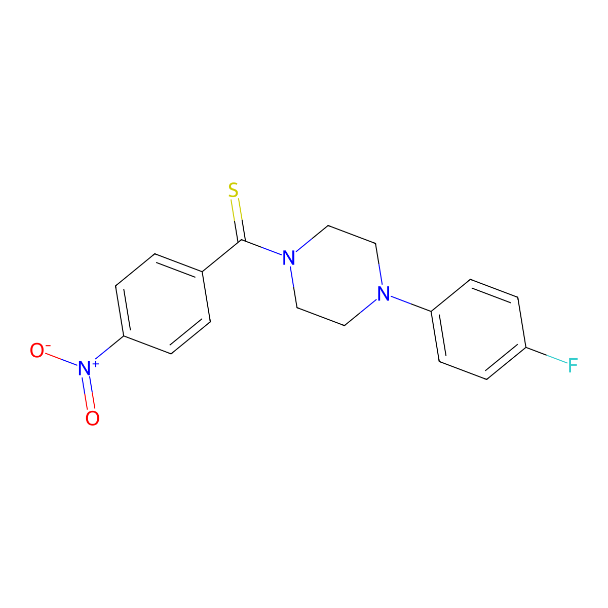 [4-(4-Fluorophenyl)piperazin-1-yl]-(4-nitrophenyl)methanethione molecular structure, CAS 701237-37-8