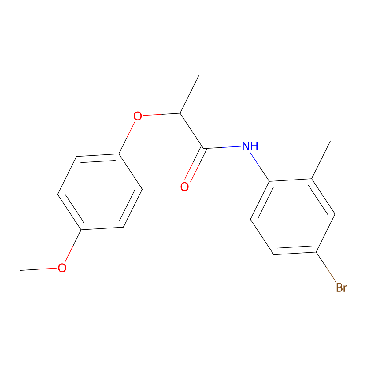 N-(4-bromo-2-methylphenyl)-2-(4-methoxyphenoxy)propanamide molecular structure, CAS 701237-43-6
