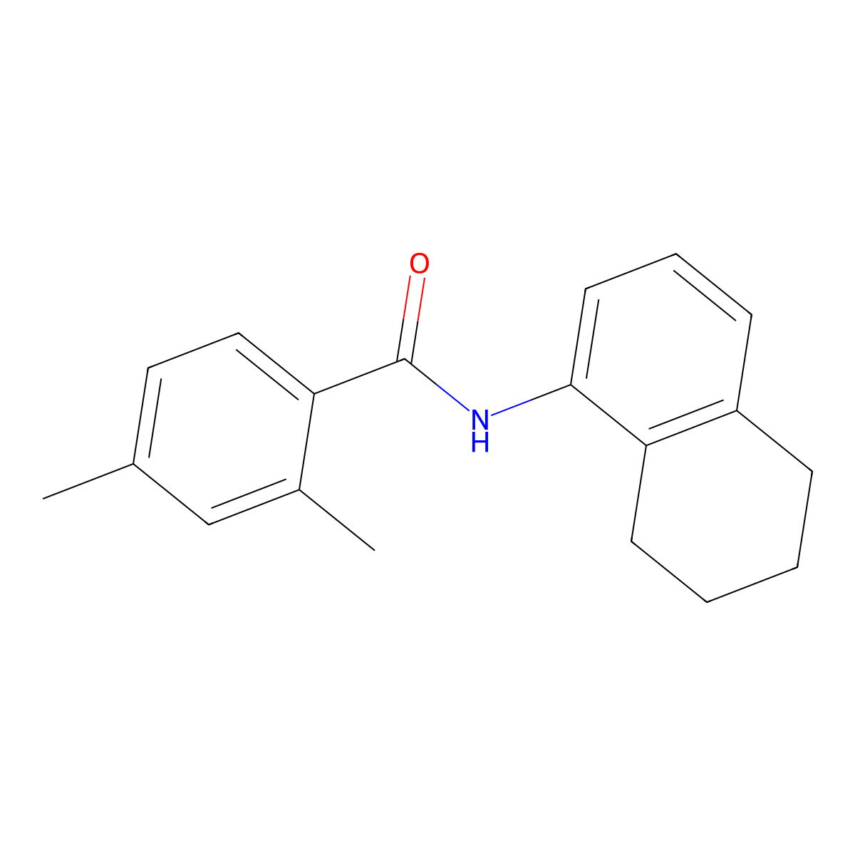 2,4-dimethyl-N-(5,6,7,8-tetrahydronaphthalen-1-yl)benzamide molecular structure, CAS 701237-63-0