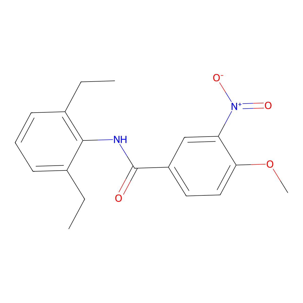 N-(2,6-diethylphenyl)-4-methoxy-3-nitrobenzamide molecular structure, CAS 701237-80-1