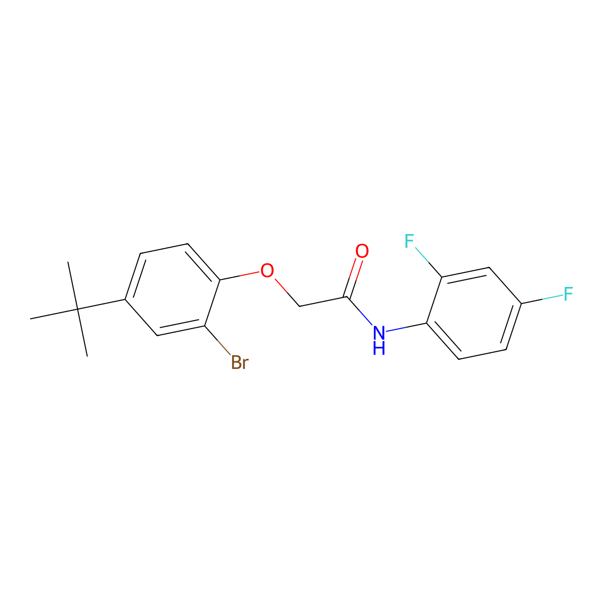 2-(2-bromo-4-tert-butylphenoxy)-N-(2,4-difluorophenyl)acetamide molecular structure, CAS 701237-94-7