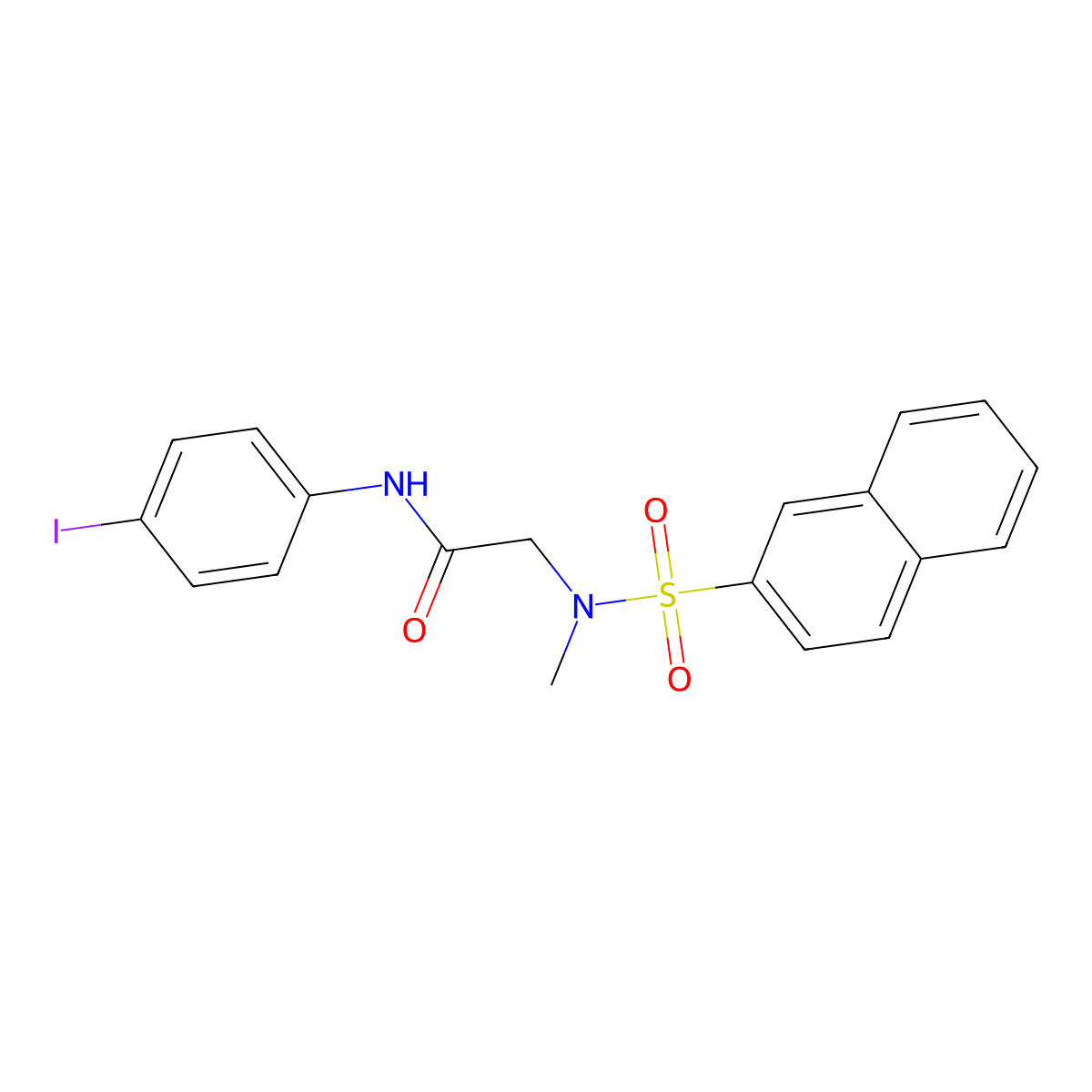 N-(4-iodophenyl)-2-[methyl(naphthalen-2-ylsulfonyl)amino]acetamide molecular structure, CAS 701237-96-9