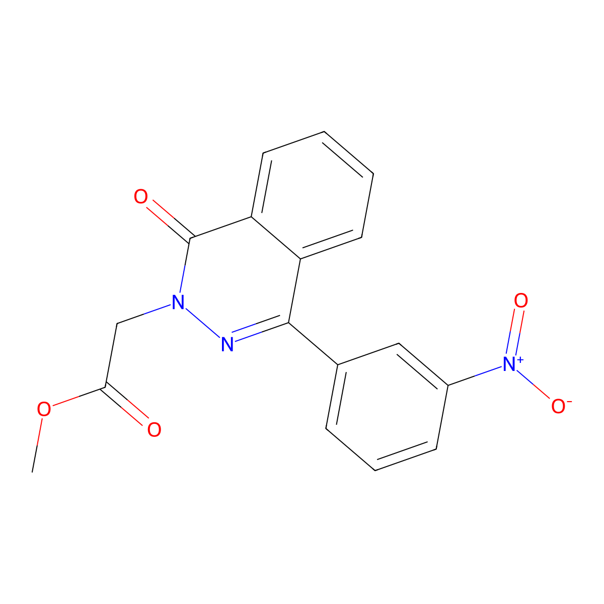 Methyl 2-[4-(3-nitrophenyl)-1-oxophthalazin-2-yl]acetate molecular structure, CAS 701238-03-1