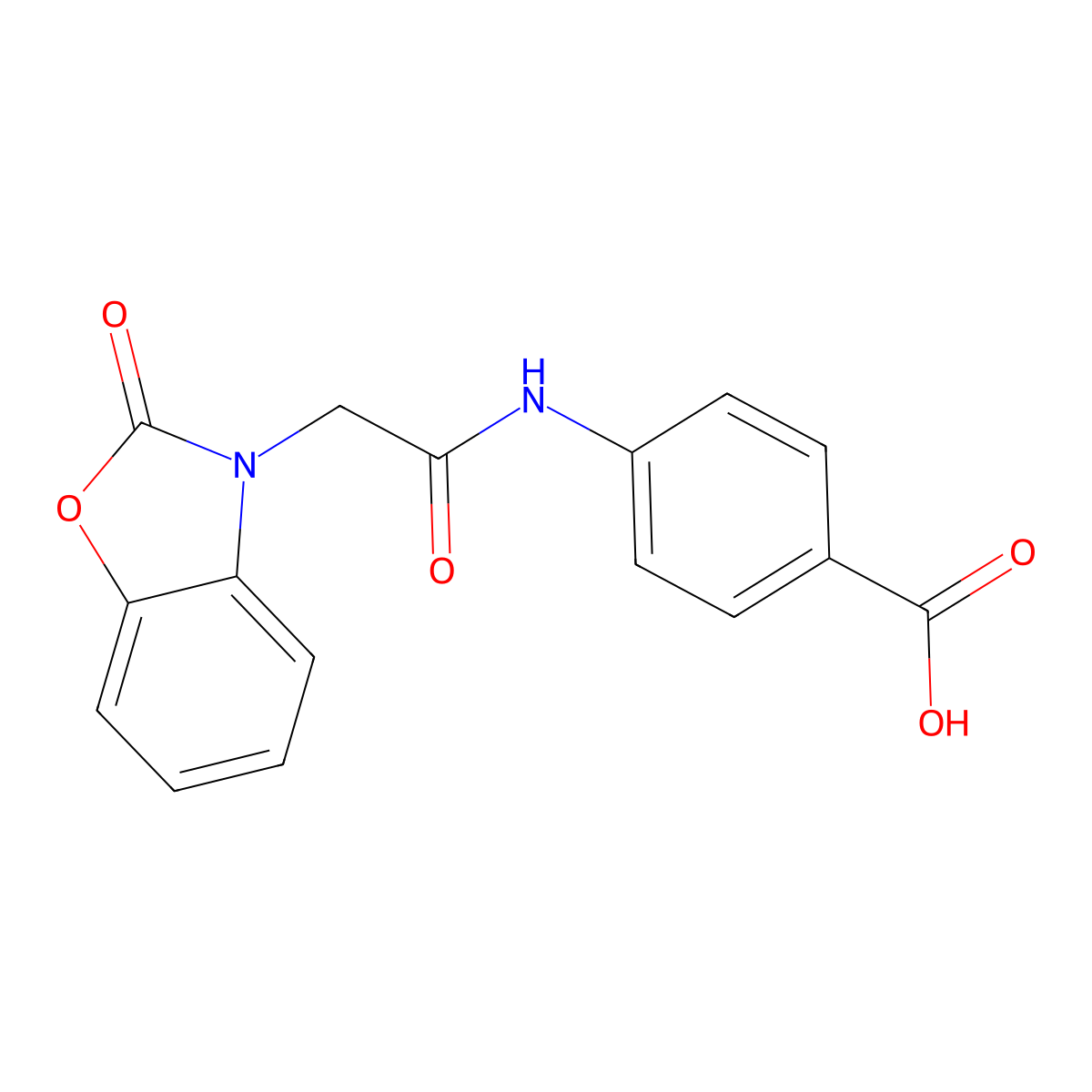 4-{[(2-oxo-1,3-benzoxazol-3(2H)-yl)acetyl]amino}benzoic acid molecular structure, CAS 701238-10-0