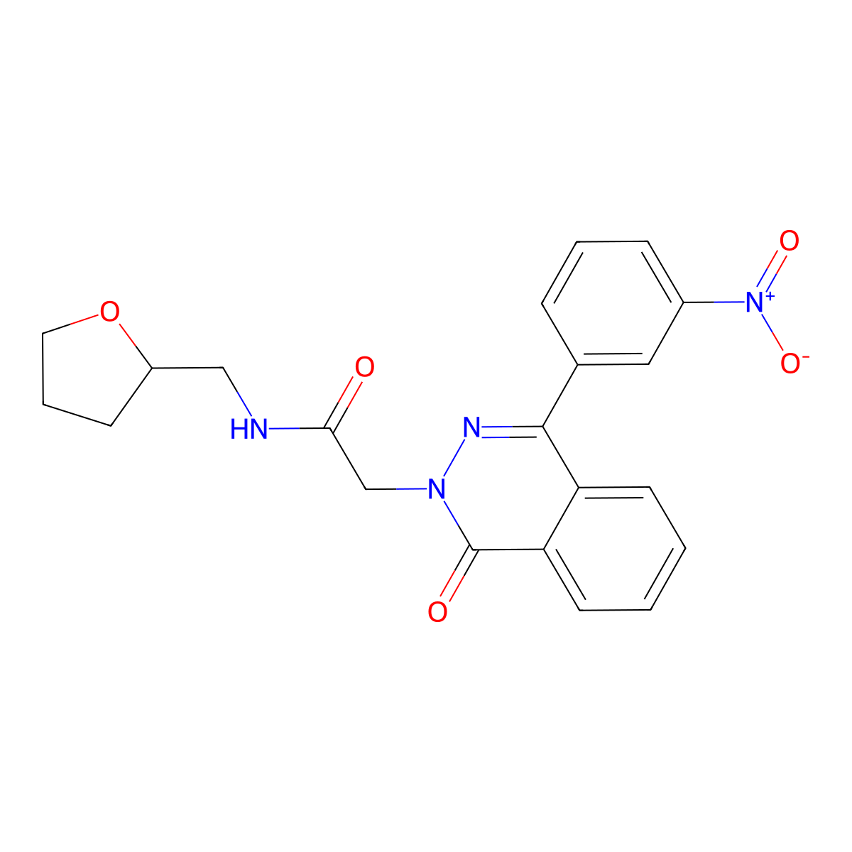 2-[4-(3-nitrophenyl)-1-oxophthalazin-2-yl]-N-(oxolan-2-ylmethyl)acetamide molecular structure, CAS 701238-33-7