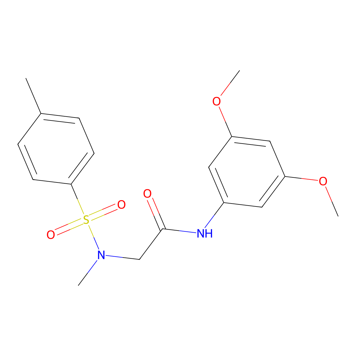 N-(3,5-dimethoxyphenyl)-2-[methyl-(4-methylphenyl)sulfonylamino]acetamide molecular structure, CAS 701238-39-3