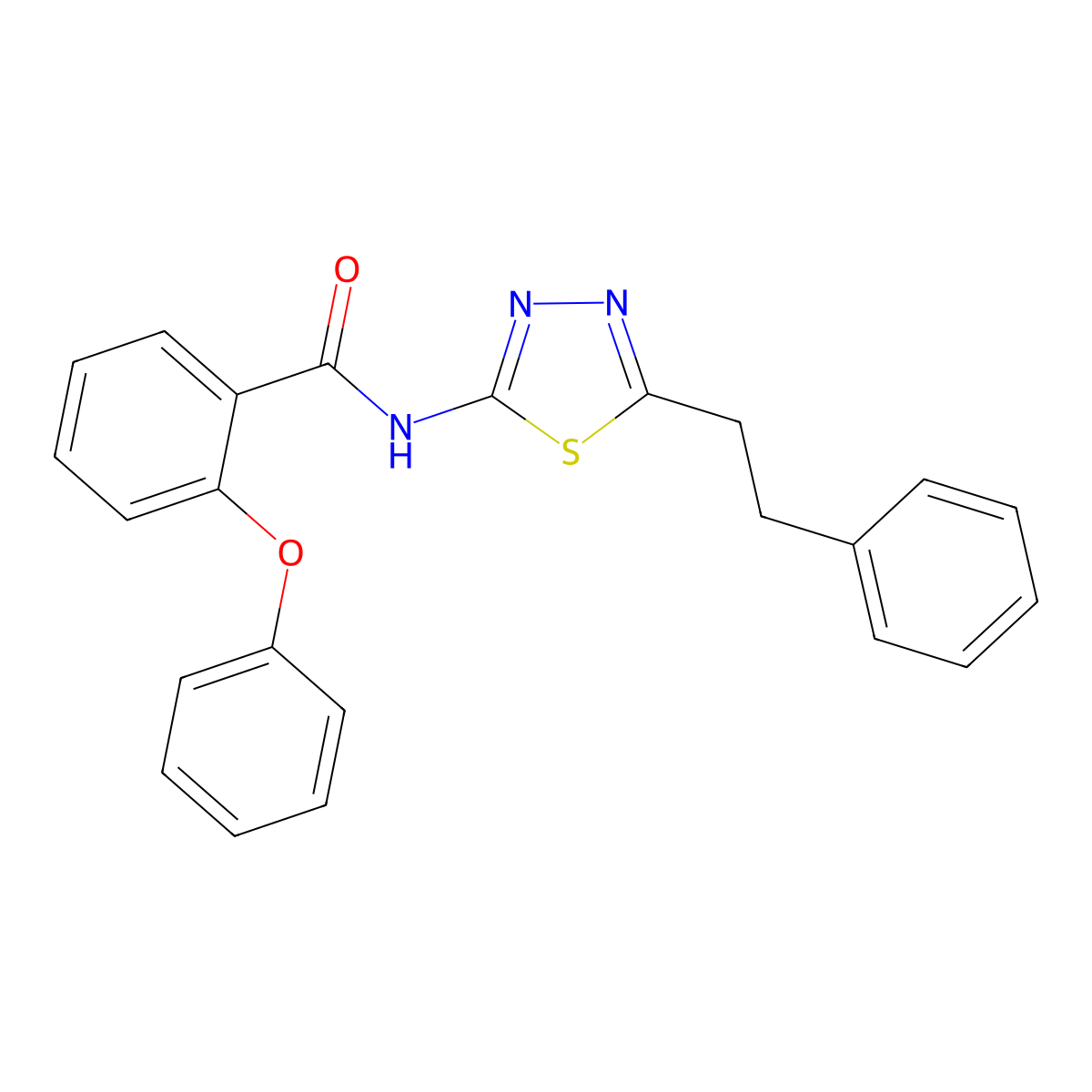 2-phenoxy-N-[5-(2-phenylethyl)-1,3,4-thiadiazol-2-yl]benzamide molecular structure, CAS 701238-53-1