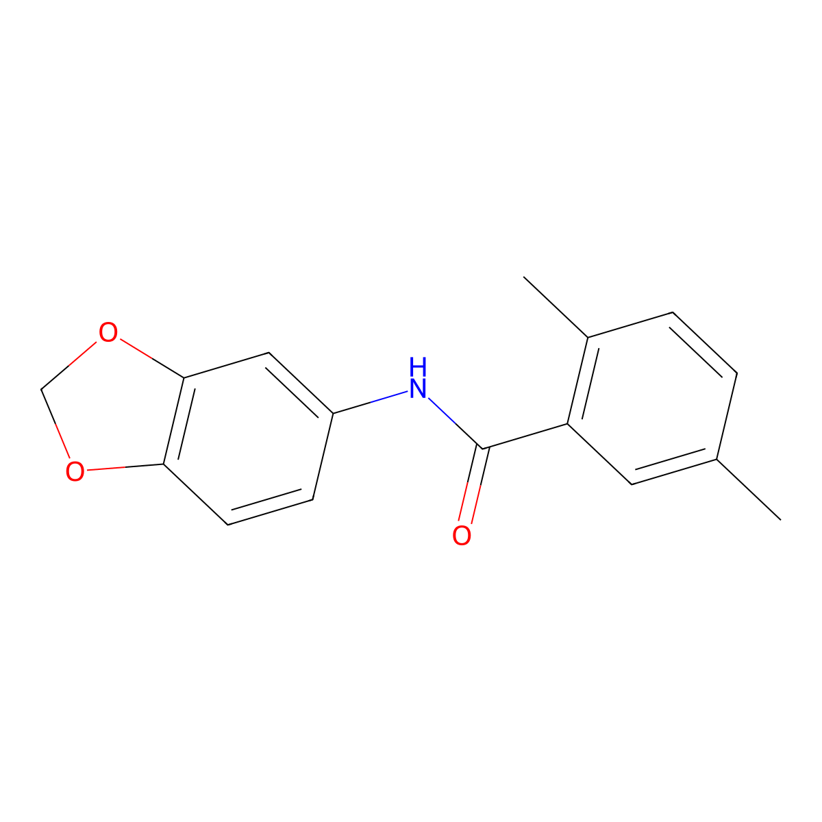 N-(1,3-benzodioxol-5-yl)-2,5-dimethylbenzamide molecular structure, CAS 701238-56-4