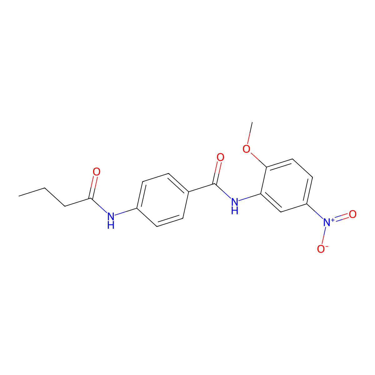 4-(butanoylamino)-N-(2-methoxy-5-nitrophenyl)benzamide molecular structure, CAS 701238-84-8