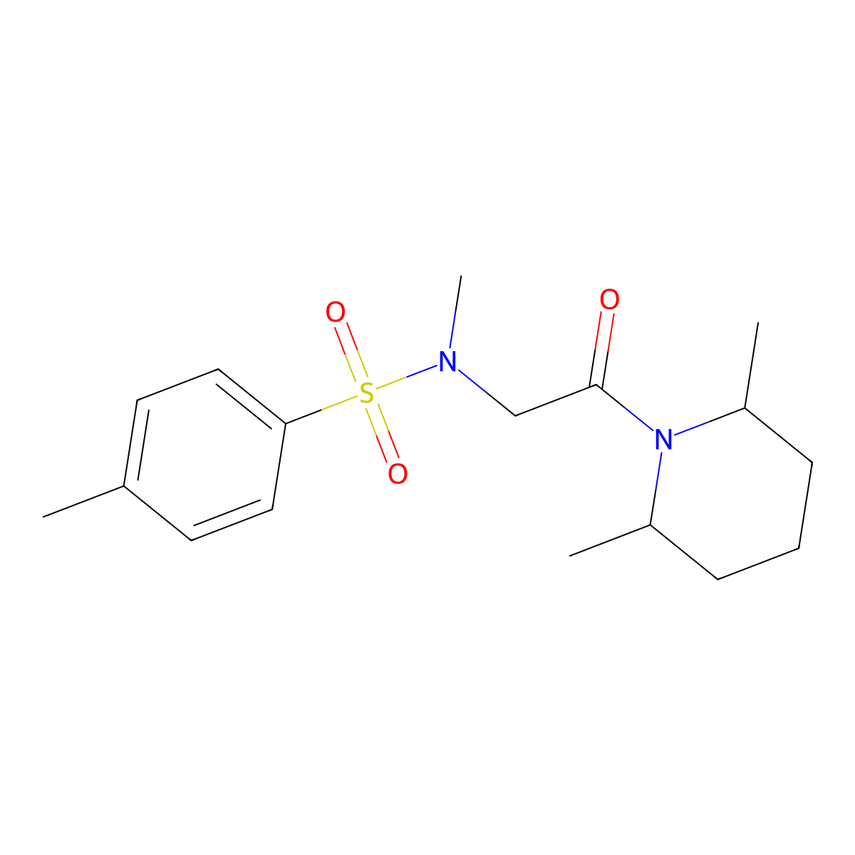 N-(2-(2,6-dimethylpiperidin-1-yl)-2-oxoethyl)-N,4-dimethylbenzenesulfonamide molecular structure, CAS 701238-90-6