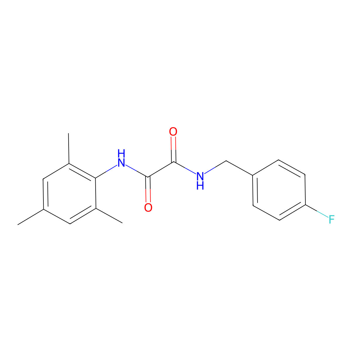 N-(4-fluorobenzyl)-N'-(2,4,6-trimethylphenyl)ethanediamide molecular structure, CAS 701238-94-0