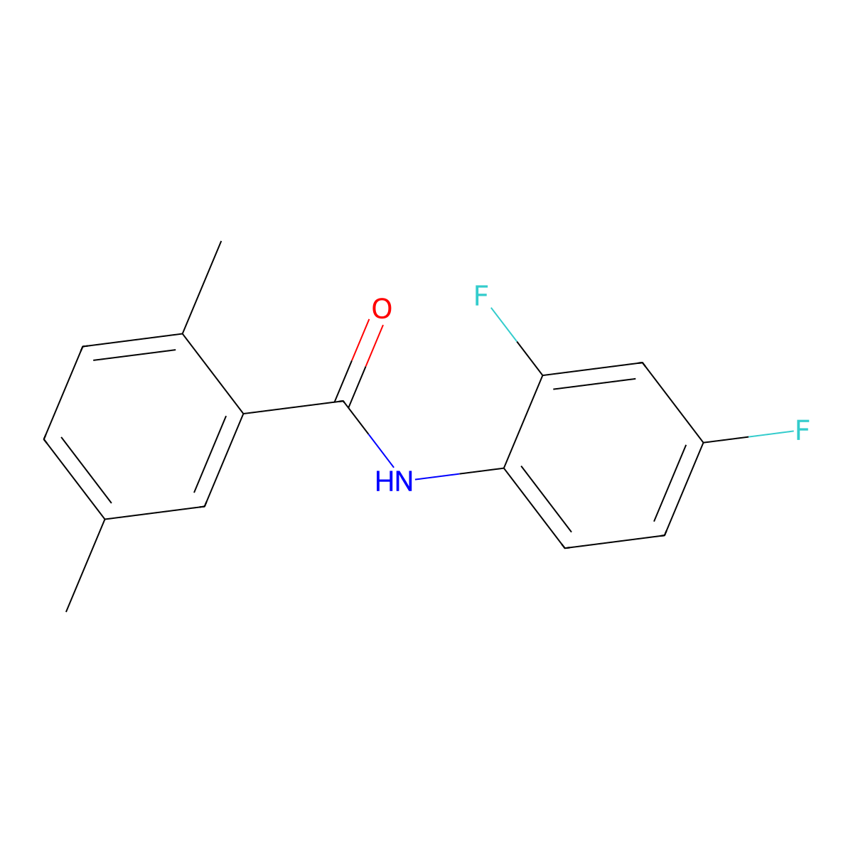 N-(2,4-difluorophenyl)-2,5-dimethylbenzamide molecular structure, CAS 701239-14-7