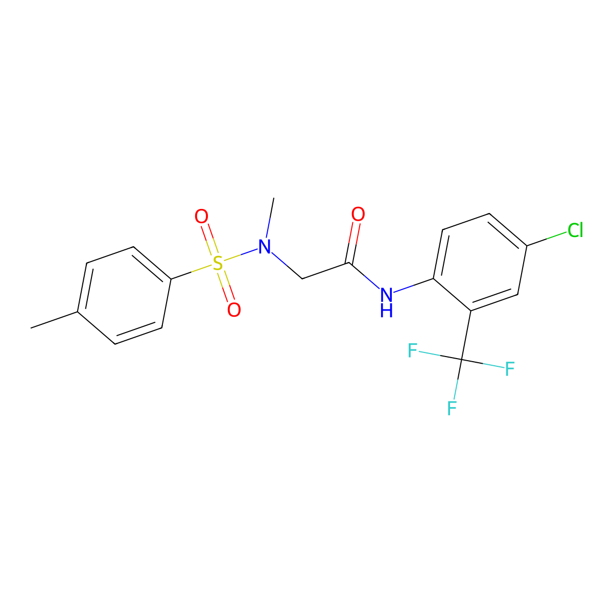 N-[4-chloro-2-(trifluoromethyl)phenyl]-2-[methyl-(4-methylphenyl)sulfonylamino]acetamide molecular structure, CAS 701239-20-5