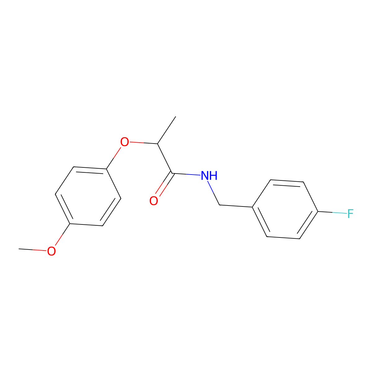 N-[(4-fluorophenyl)methyl]-2-(4-methoxyphenoxy)propanamide molecular structure, CAS 701239-37-4