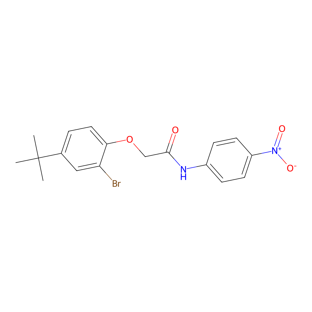 2-(2-bromo-4-tert-butylphenoxy)-N-(4-nitrophenyl)acetamide molecular structure, CAS 701239-58-9