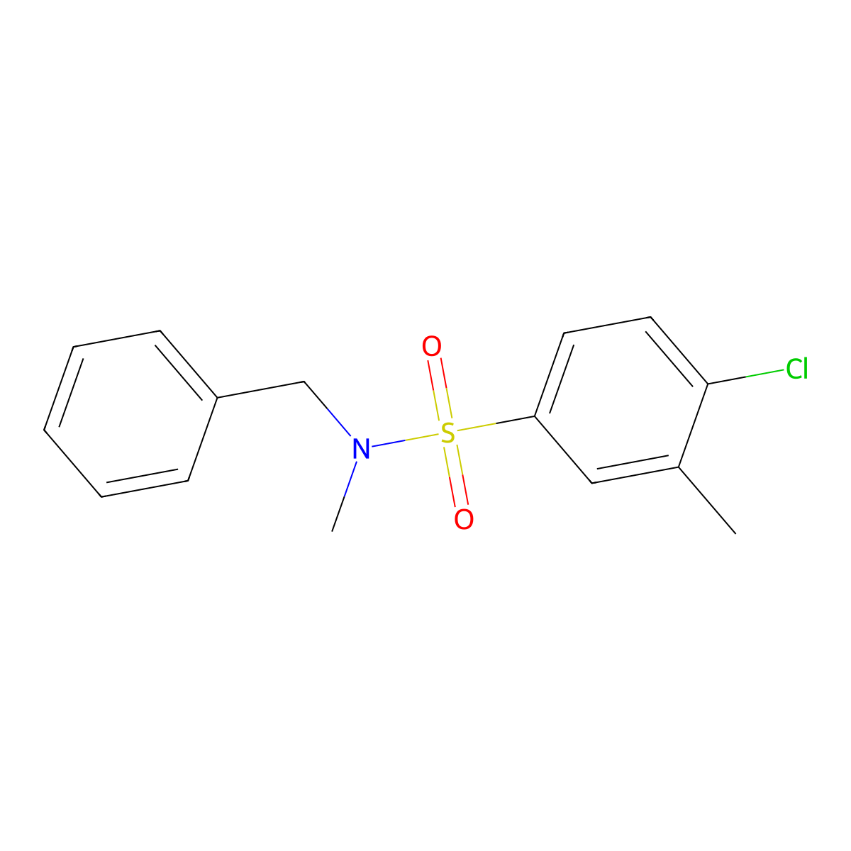 N-benzyl-4-chloro-N,3-dimethylbenzenesulfonamide molecular structure, CAS 701239-63-6