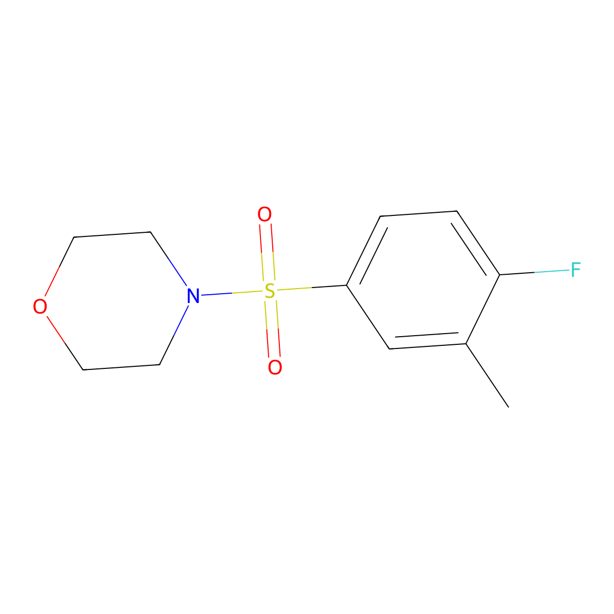 4-(4-Fluoro-3-methylphenyl)sulfonylmorpholine molecular structure, CAS 701239-66-9