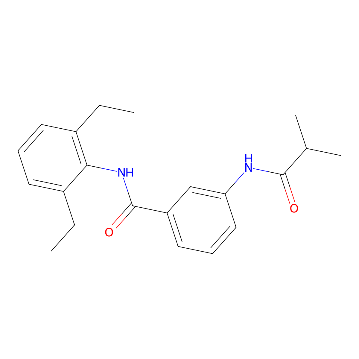 N-(2,6-diethylphenyl)-3-(2-methylpropanoylamino)benzamide molecular structure, CAS 701239-69-2