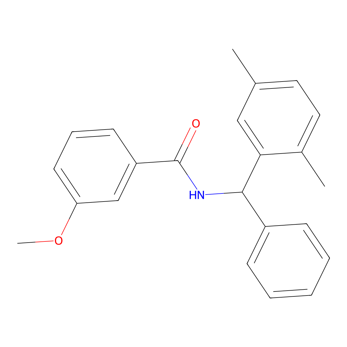 N-[(2,5-dimethylphenyl)-phenylmethyl]-3-methoxybenzamide molecular structure, CAS 701239-72-7