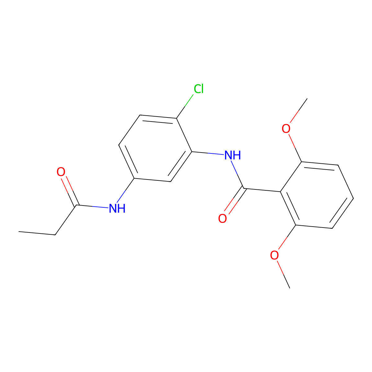 N-[2-chloro-5-(propanoylamino)phenyl]-2,6-dimethoxybenzamide molecular structure, CAS 701239-76-1