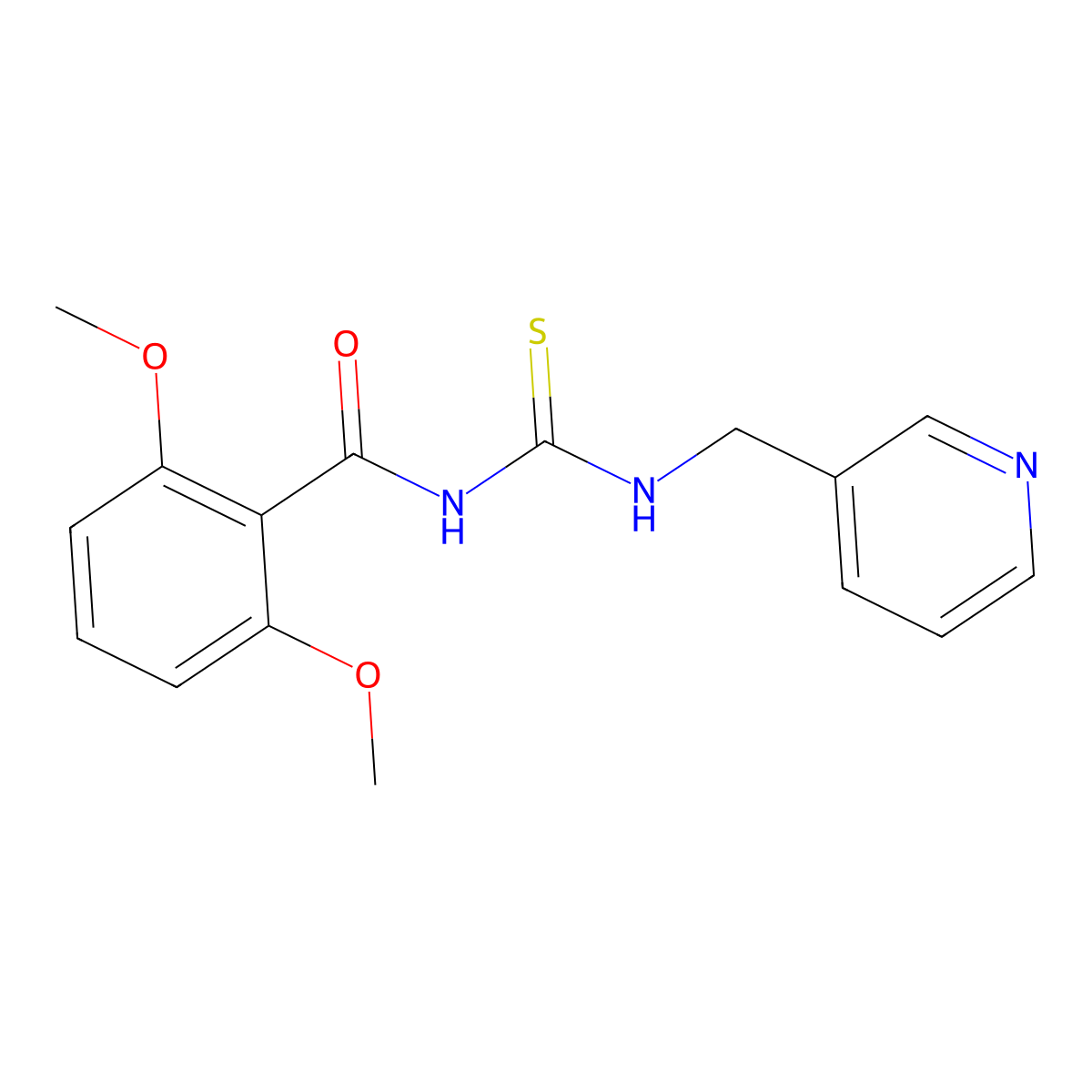 2,6-dimethoxy-N-(pyridin-3-ylmethylcarbamothioyl)benzamide molecular structure, CAS 701239-84-1