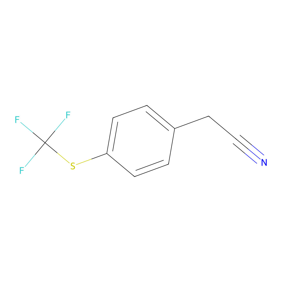 4-(Trifluoromethylthio)phenylacetonitrile molecular structure, CAS 70124-90-2