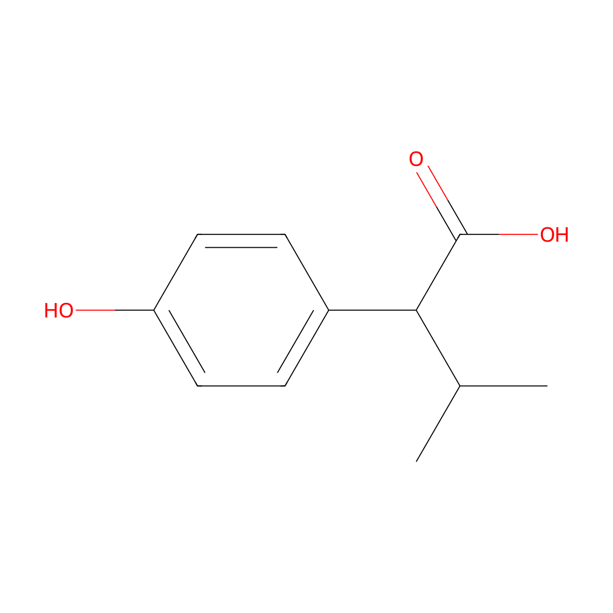 2-(4-Hydroxyphenyl)-3-methylbutyric acid molecular structure, CAS 70124-98-0