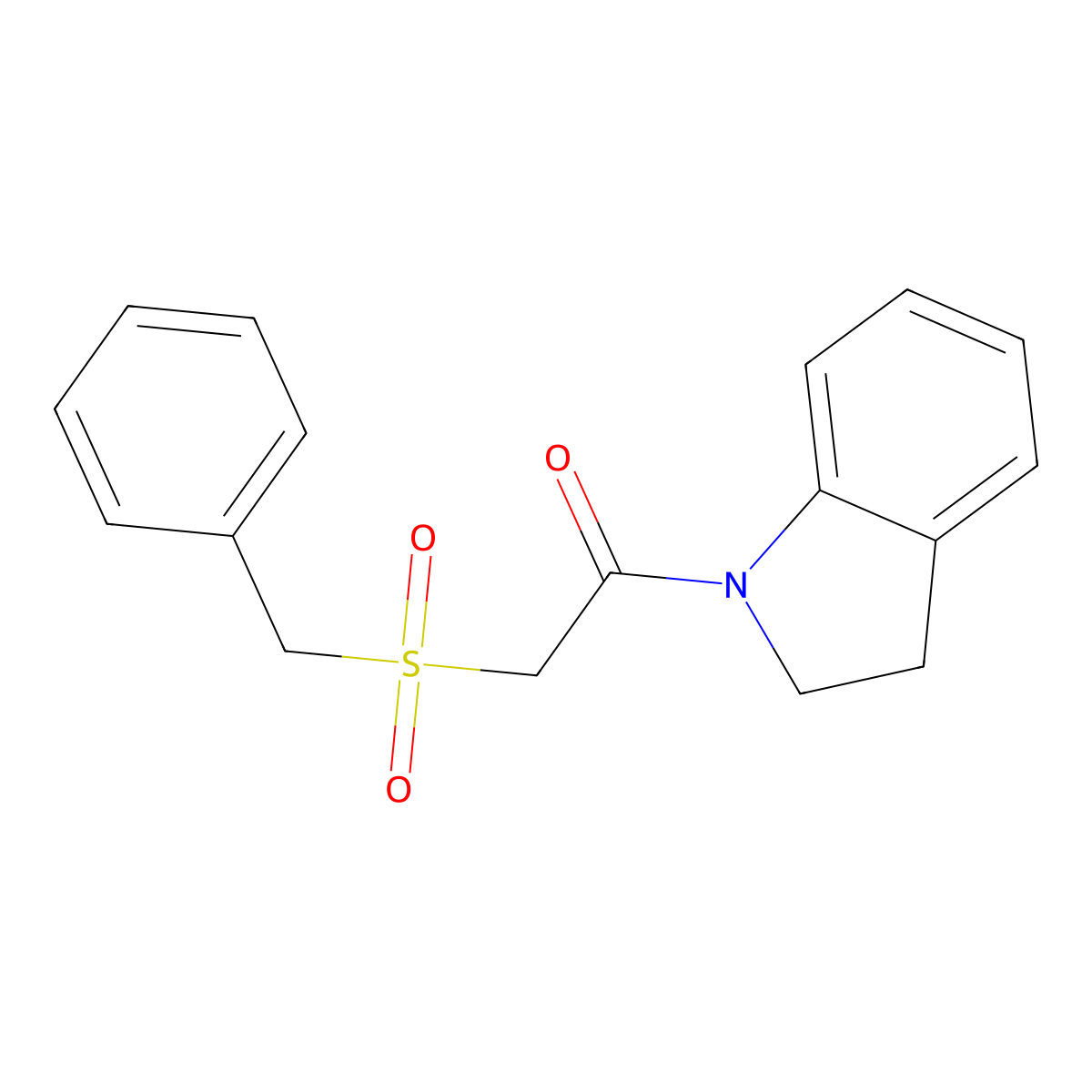2-Benzylsulfonyl-1-(2,3-dihydroindol-1-yl)ethanone molecular structure, CAS 701240-02-0