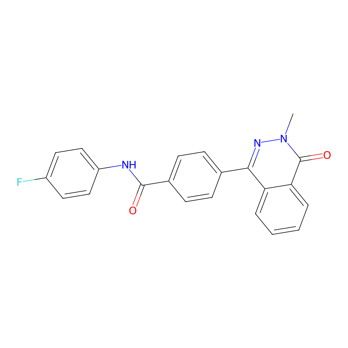 N-(4-fluorophenyl)-4-(3-methyl-4-oxophthalazin-1-yl)benzamide molecular structure, CAS 701240-08-6