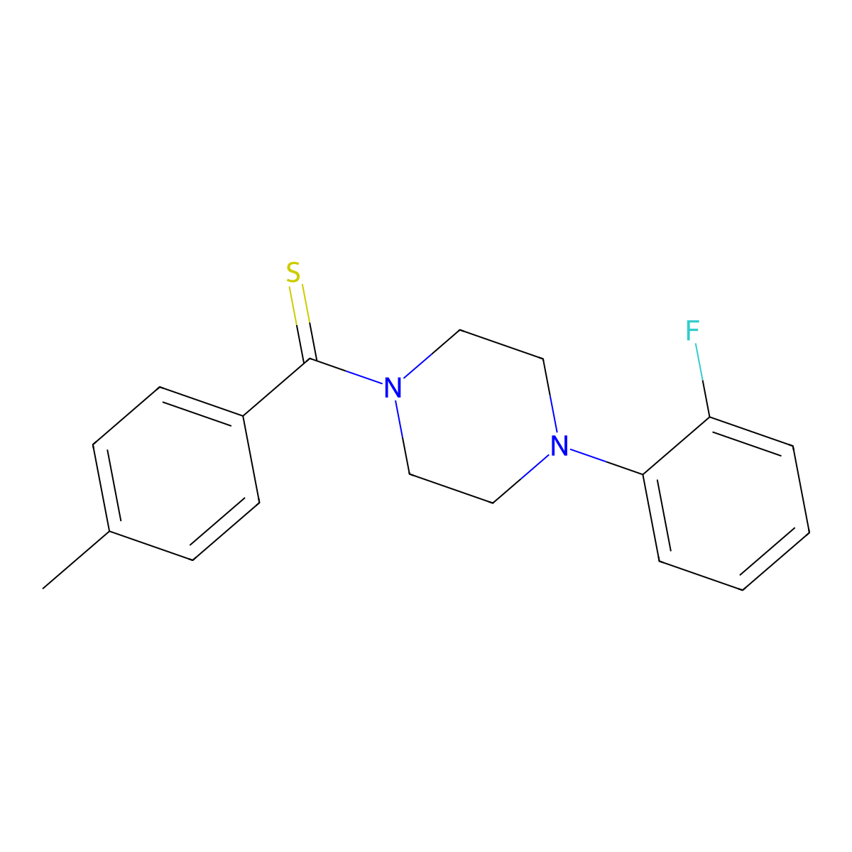 [4-(2-Fluorophenyl)piperazin-1-yl](4-methylphenyl)methanethione molecular structure, CAS 701240-11-1