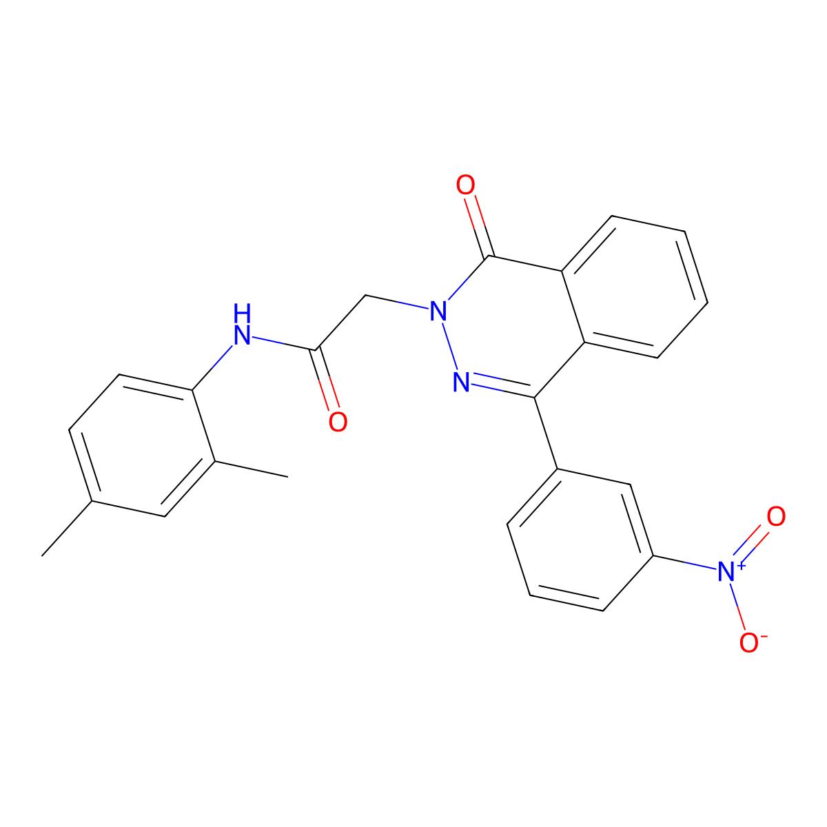 N-(2,4-dimethylphenyl)-2-[4-(3-nitrophenyl)-1-oxophthalazin-2-yl]acetamide molecular structure, CAS 701240-25-7