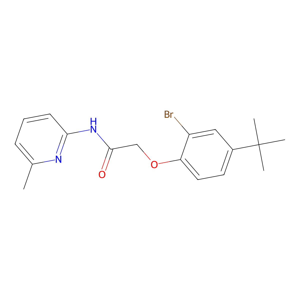 2-(2-bromo-4-tert-butylphenoxy)-N-(6-methylpyridin-2-yl)acetamide molecular structure, CAS 701240-29-1