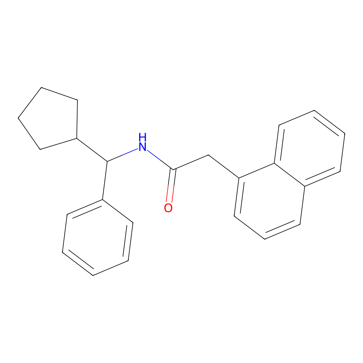N-[cyclopentyl(phenyl)methyl]-2-(1-naphthyl)acetamide molecular structure, CAS 701240-61-1